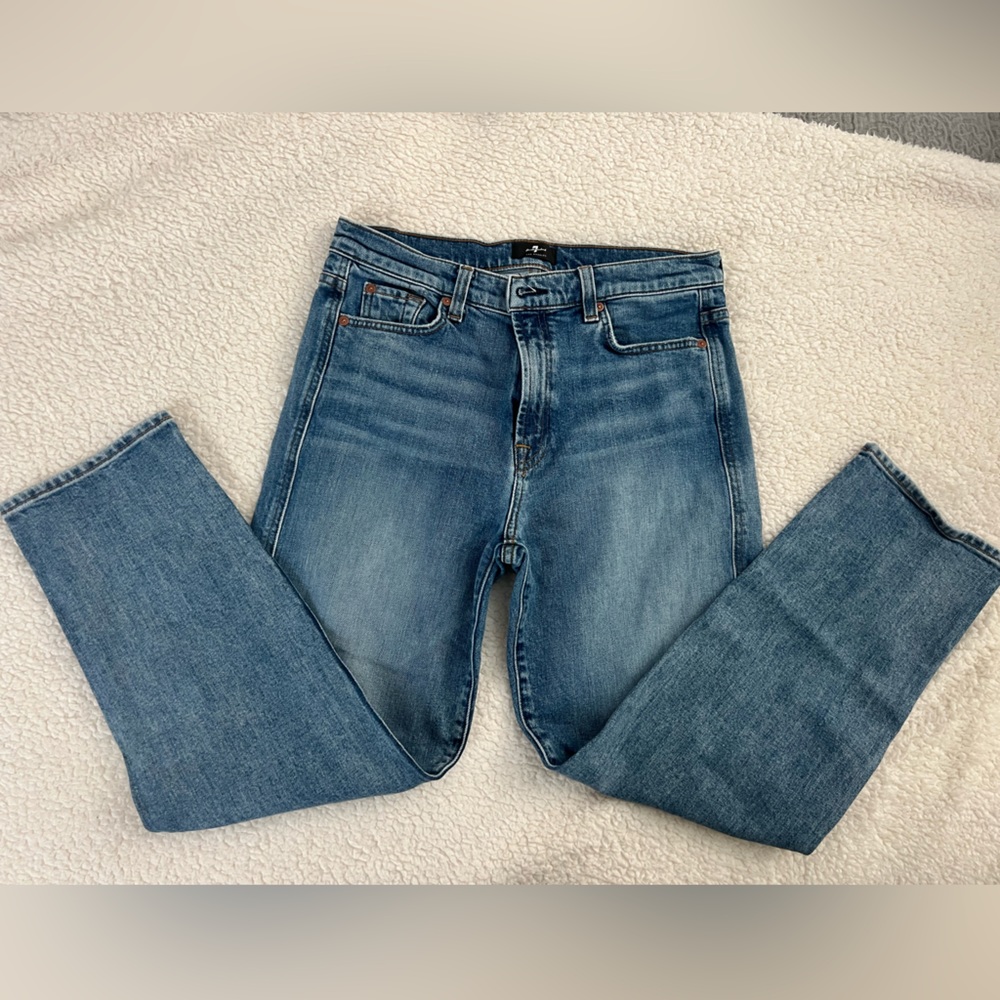 7 For All Mankind High Waist Cropped Straight